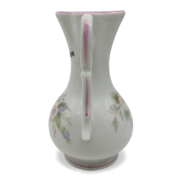 FD Chauvigny Porcelain Floral Vase And Leaf Dish in Pink And White France Vintag - Picture 4 of 10